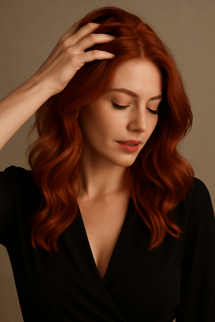 Frau mit vollem Haar Frau mit vollem Haar